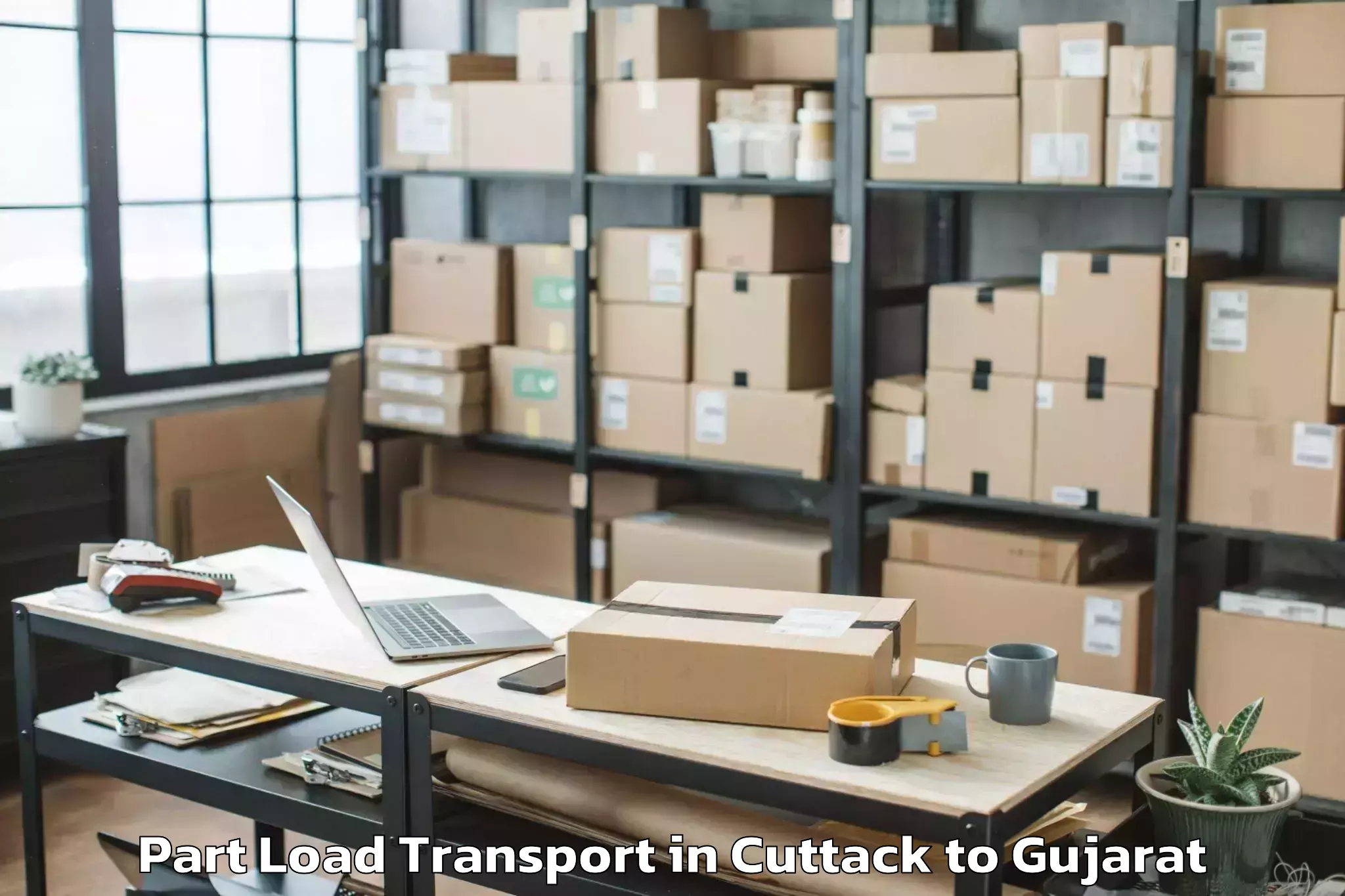 Book Cuttack to Dhuvaran Part Load Transport Online